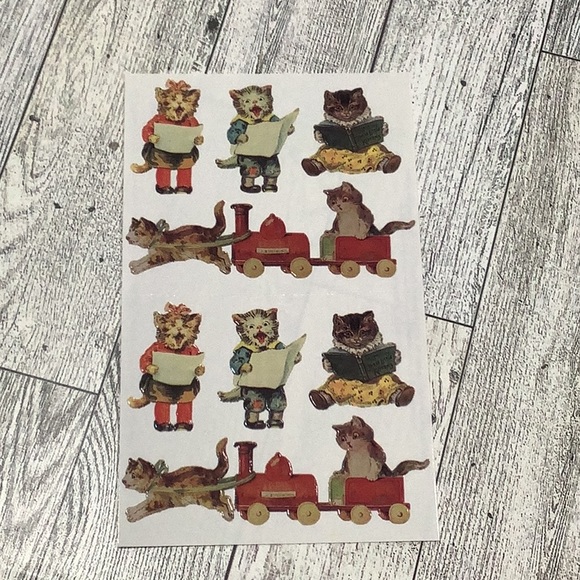 Vintage 1995 the gifted line John grossman playtime kittens stickers new - Picture 1 of 4